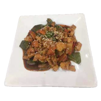 Pollo con salsa picante