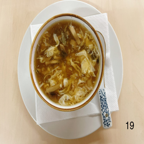 Sopa de pollo con champiñones