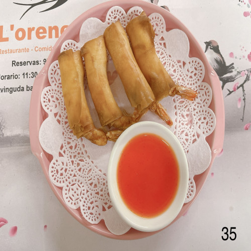 Rollito de gambas